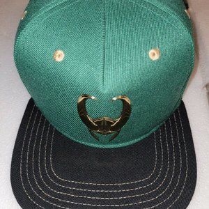 NWT Marvel Comics LOKI Metallic Logo Green Hat